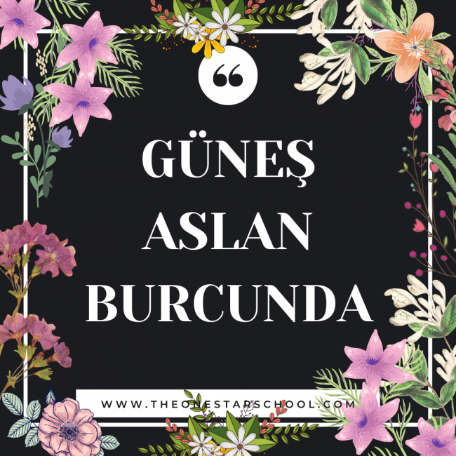 GÜNEŞ ASLAN BURCUNDA